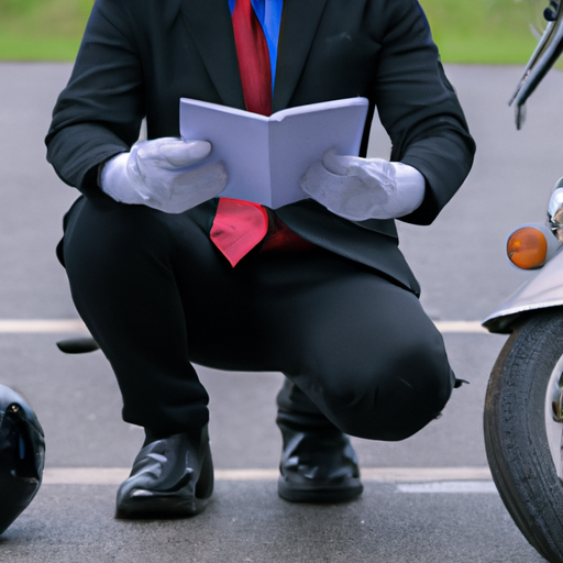 עורך דין תאונות אופנוע בודק מסמכים וראיות הקשורים לתיק.