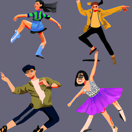 1. המחשה של סגנונות ריקוד שונים, המייצגים את הגיוון בריקוד ואת הצורך בבחירה לפי העדפה אישית.